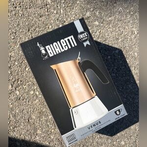 Bialetti Venus 6 Cup Espresso Maker Stainless Steel Copper Induction Rose Gold